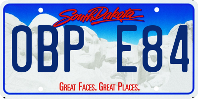 SD license plate 0BPE84