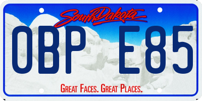 SD license plate 0BPE85