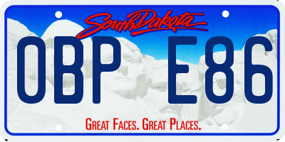 SD license plate 0BPE86