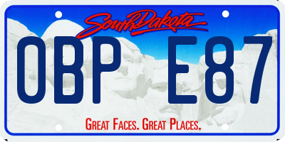 SD license plate 0BPE87