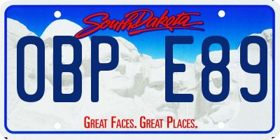SD license plate 0BPE89