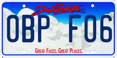 SD license plate 0BPF06