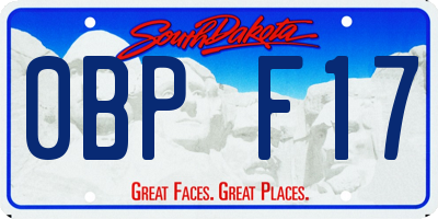 SD license plate 0BPF17
