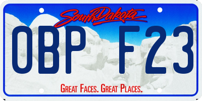 SD license plate 0BPF23