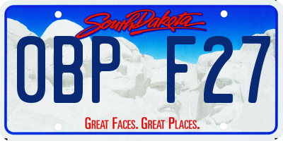 SD license plate 0BPF27