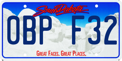SD license plate 0BPF32