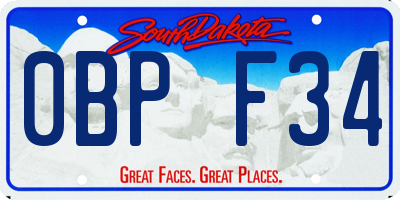 SD license plate 0BPF34