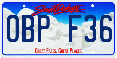 SD license plate 0BPF36