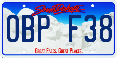 SD license plate 0BPF38