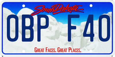 SD license plate 0BPF40