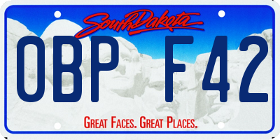 SD license plate 0BPF42