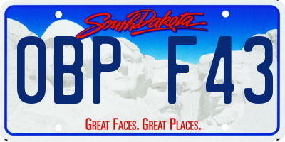 SD license plate 0BPF43