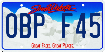 SD license plate 0BPF45