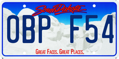 SD license plate 0BPF54