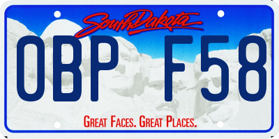 SD license plate 0BPF58