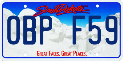 SD license plate 0BPF59