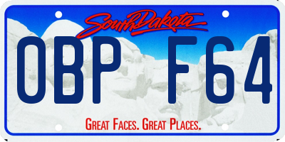 SD license plate 0BPF64