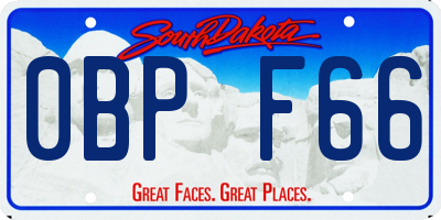 SD license plate 0BPF66