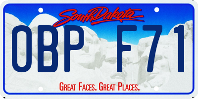 SD license plate 0BPF71