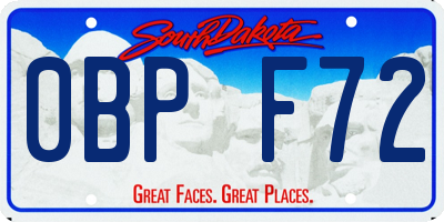 SD license plate 0BPF72