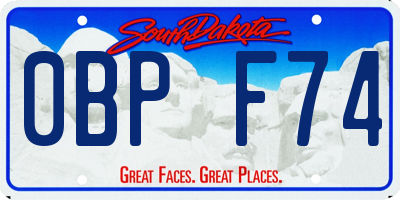 SD license plate 0BPF74