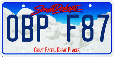 SD license plate 0BPF87