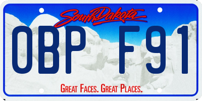 SD license plate 0BPF91