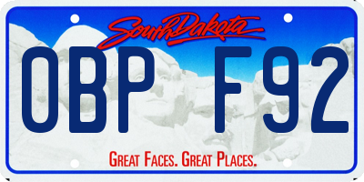 SD license plate 0BPF92