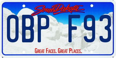 SD license plate 0BPF93