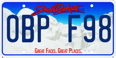 SD license plate 0BPF98