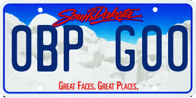 SD license plate 0BPG00