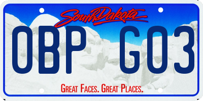 SD license plate 0BPG03