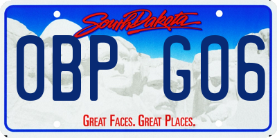 SD license plate 0BPG06