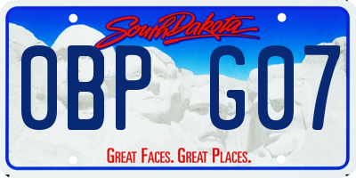 SD license plate 0BPG07