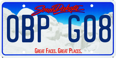 SD license plate 0BPG08