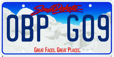 SD license plate 0BPG09