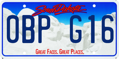 SD license plate 0BPG16