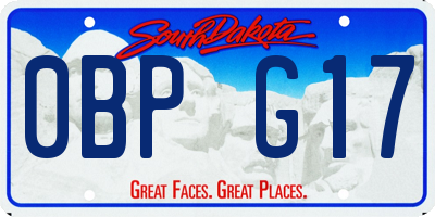 SD license plate 0BPG17