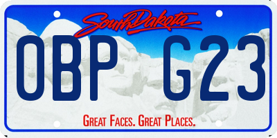 SD license plate 0BPG23