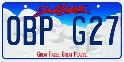 SD license plate 0BPG27