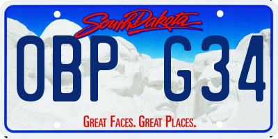 SD license plate 0BPG34