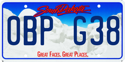 SD license plate 0BPG38