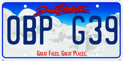 SD license plate 0BPG39