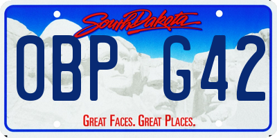 SD license plate 0BPG42