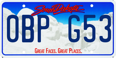 SD license plate 0BPG53