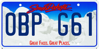 SD license plate 0BPG61