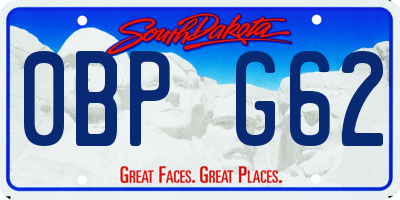 SD license plate 0BPG62