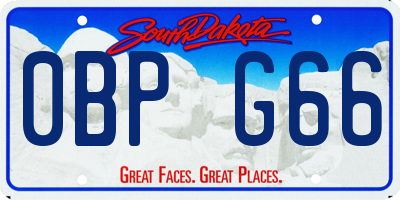 SD license plate 0BPG66