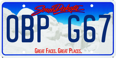 SD license plate 0BPG67