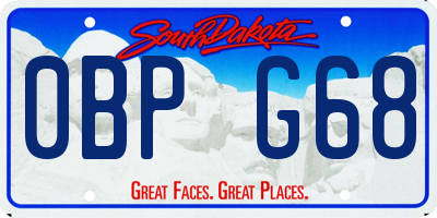 SD license plate 0BPG68